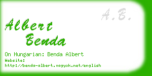 albert benda business card